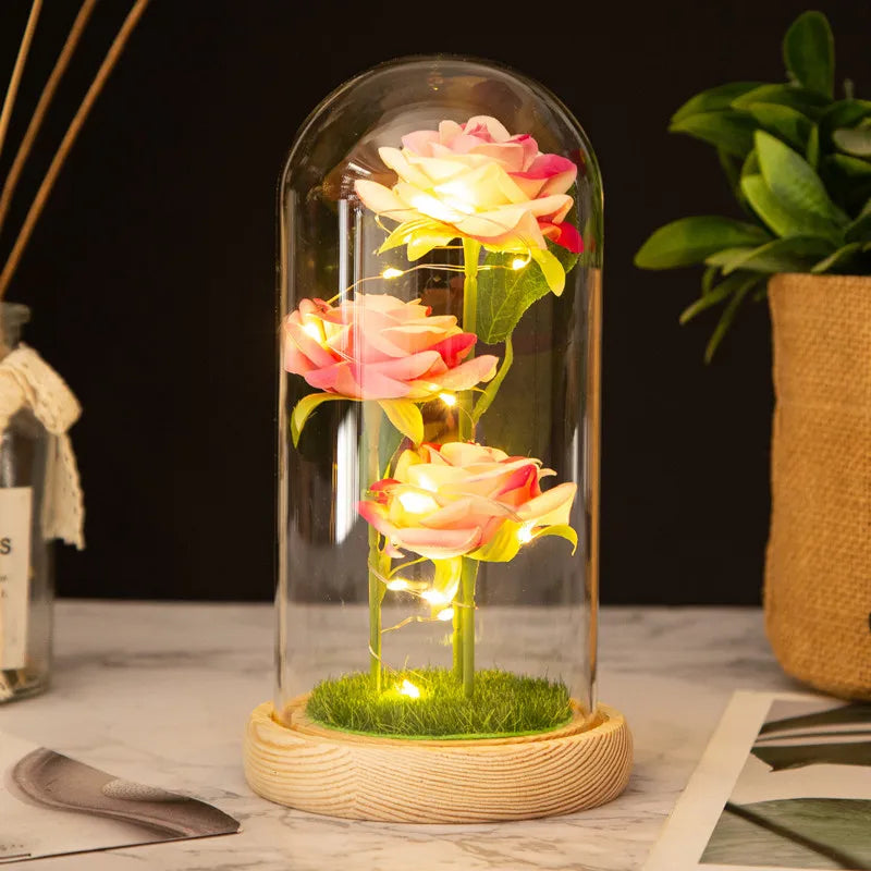 Eternal LED Rose in Glass Dome – Romantic Valentine’s Gift