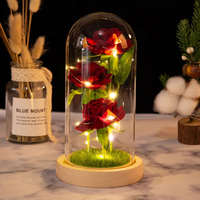 Eternal LED Rose in Glass Dome – Romantic Valentine’s Gift