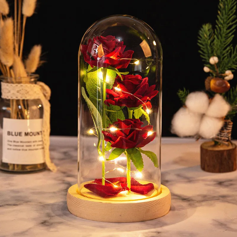 Eternal LED Rose in Glass Dome – Romantic Valentine’s Gift