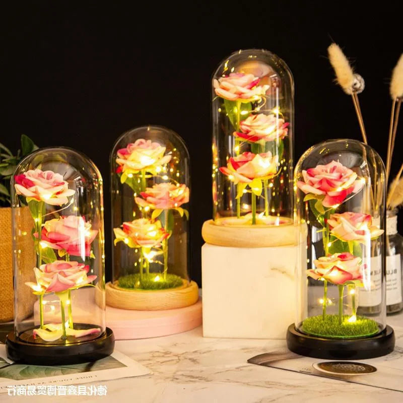 Eternal LED Rose in Glass Dome – Romantic Valentine’s Gift