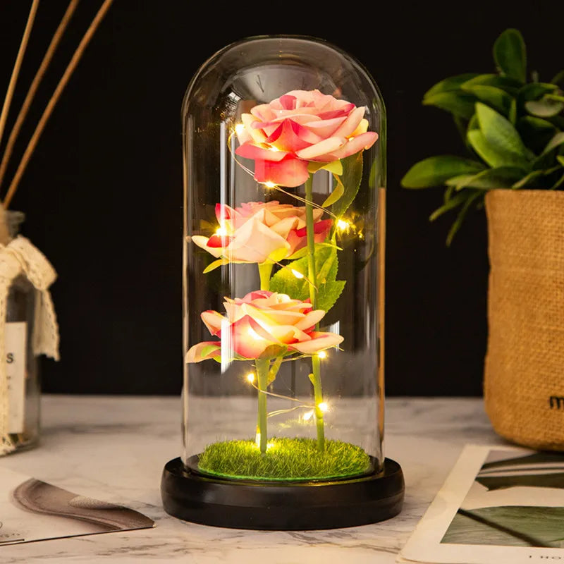 Eternal LED Rose in Glass Dome – Romantic Valentine’s Gift