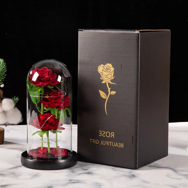 Eternal LED Rose in Glass Dome – Romantic Valentine’s Gift