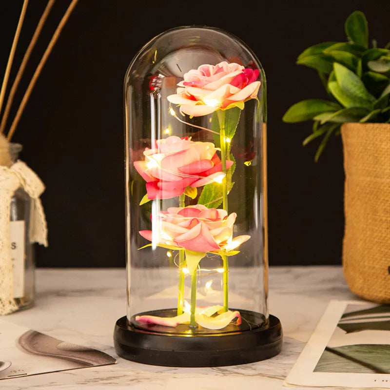 Eternal LED Rose in Glass Dome – Romantic Valentine’s Gift