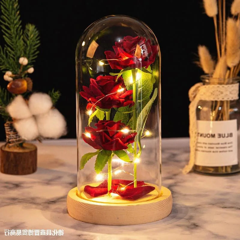 Eternal LED Rose in Glass Dome – Romantic Valentine’s Gift