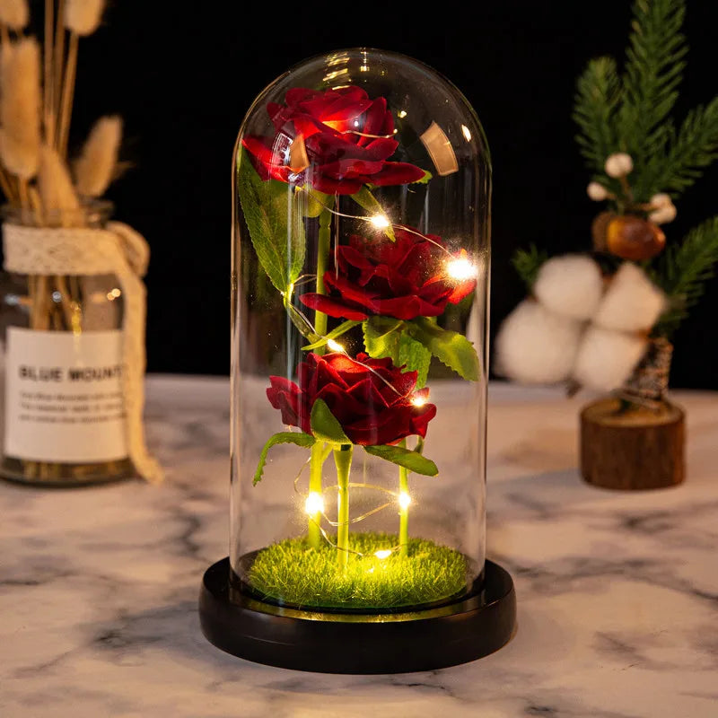 Eternal LED Rose in Glass Dome – Romantic Valentine’s Gift