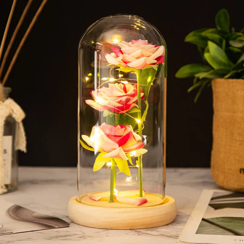 Eternal LED Rose in Glass Dome – Romantic Valentine’s Gift