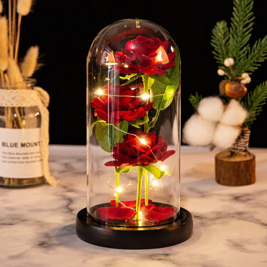 Eternal LED Rose in Glass Dome – Romantic Valentine’s Gift